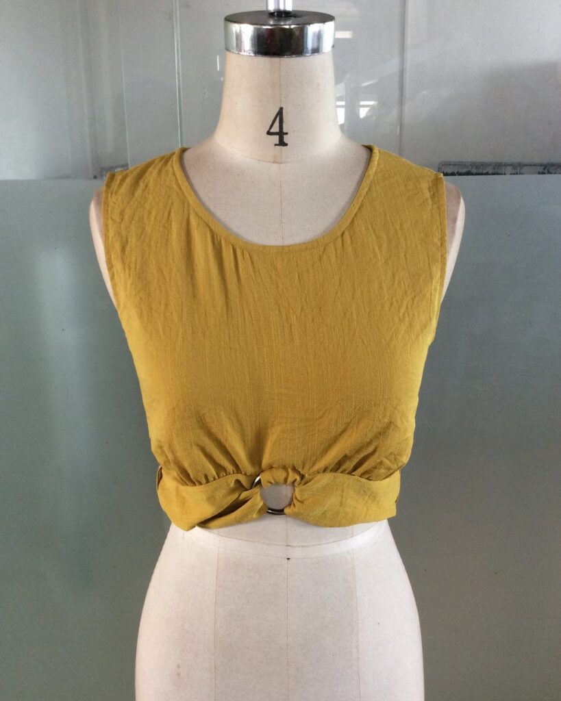 Women's Yellow Top with Metal Ring