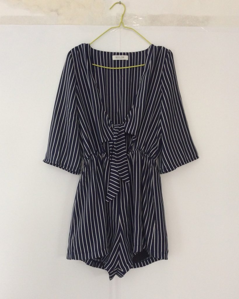 Women's striped chiffon jumpsuit