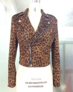 Women's printed biker jacket