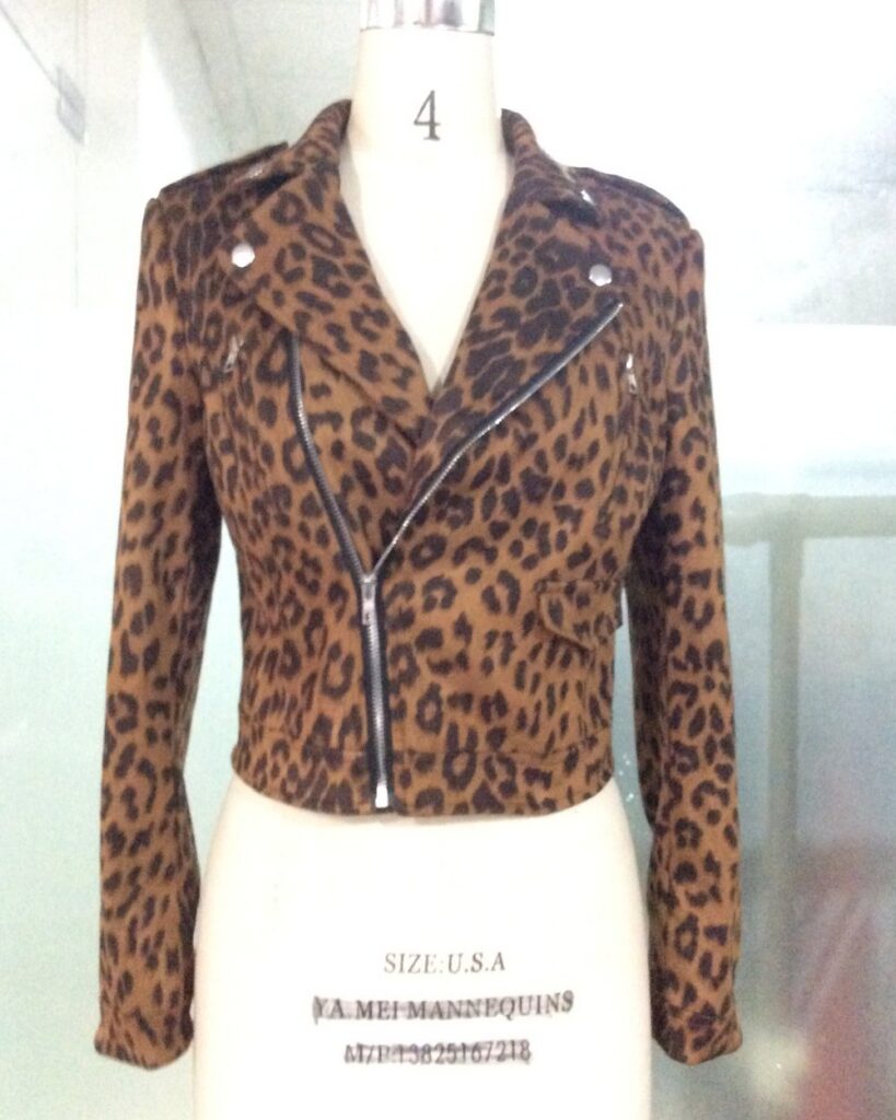 Women's printed biker jacket